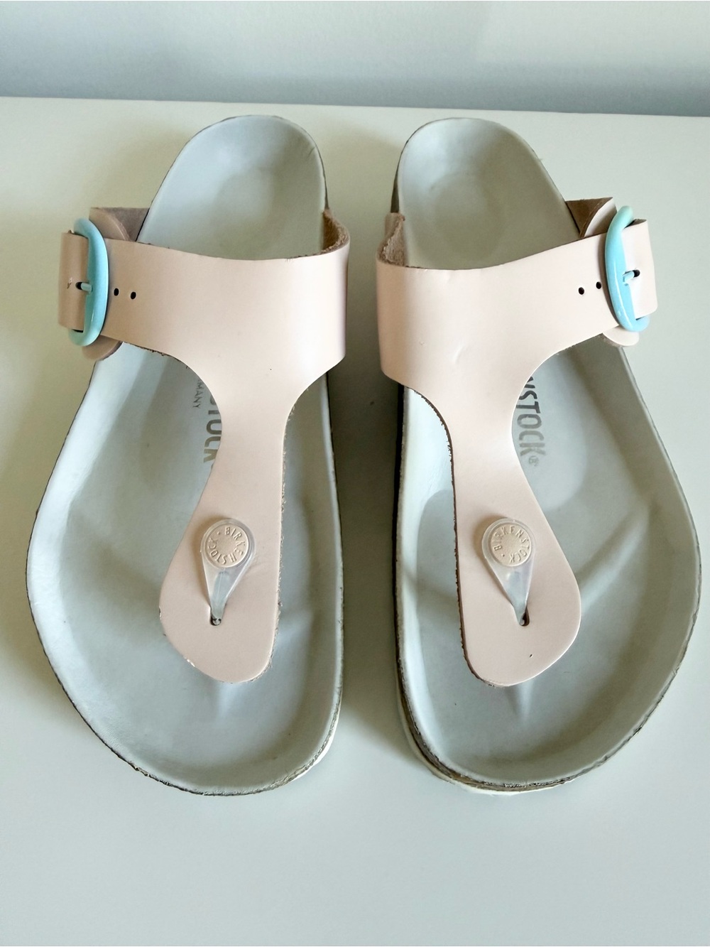 Birkenstock Gizeh Big Buckle Ombre Light Rose Leather Thong Sandals 40 260 9/9.5 - Picture 4 of 15